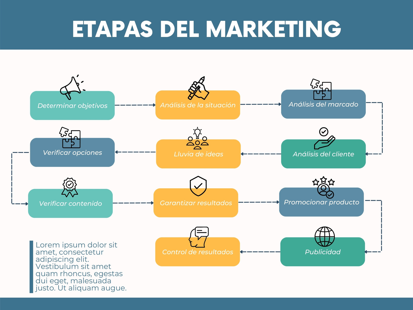 Grafica guia paso a paso profesional azul