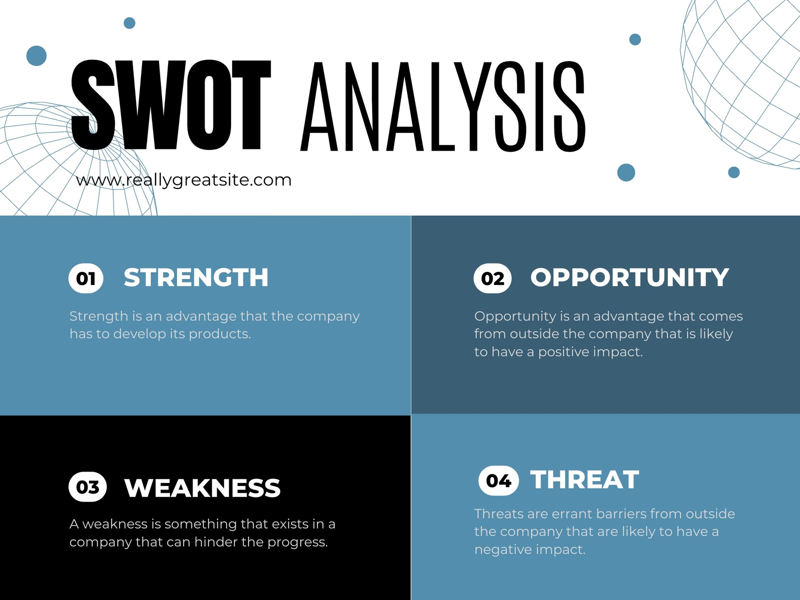 Blue Simple Swot Analysis Graph