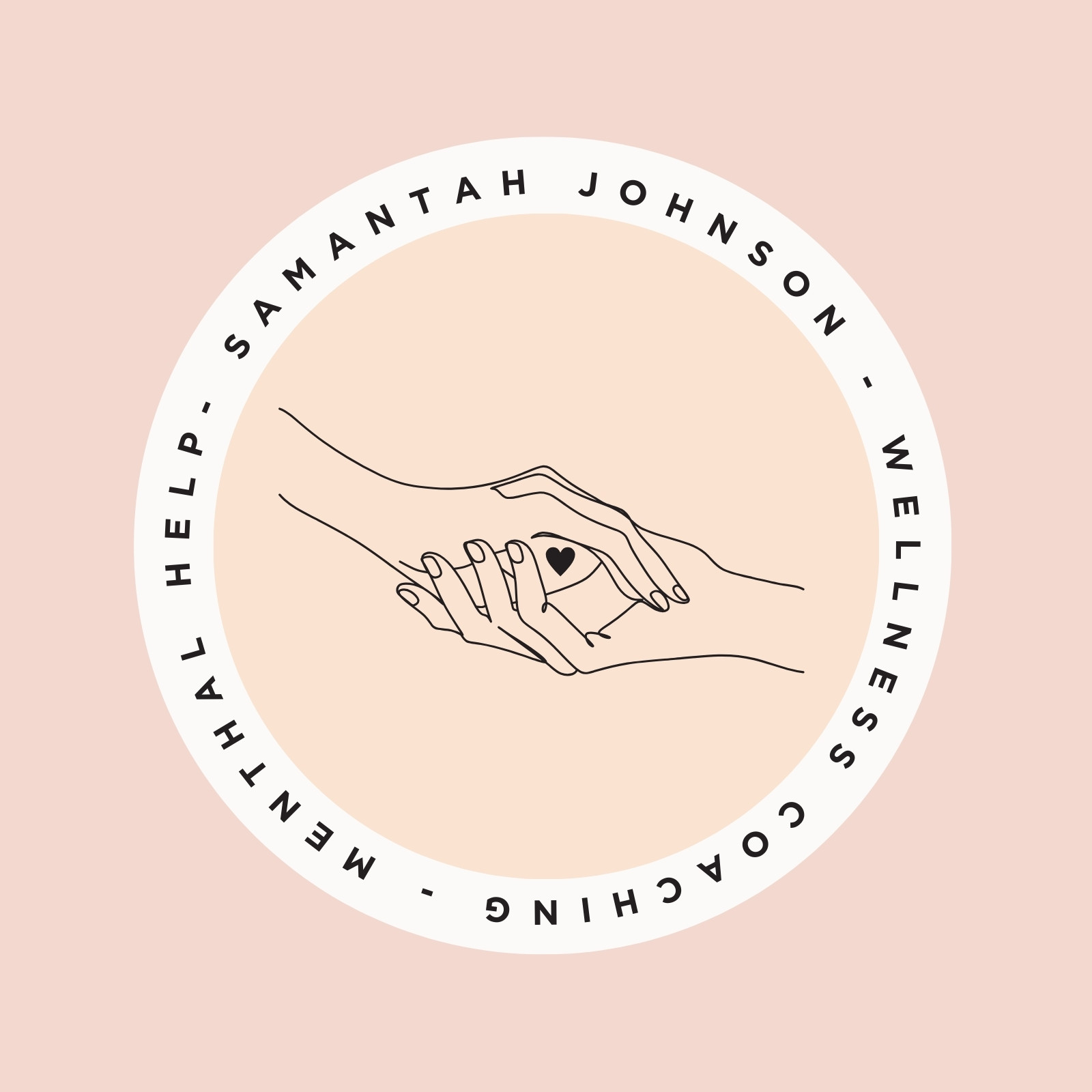 Pink Elegant Circle Support Help Hands Heart logo