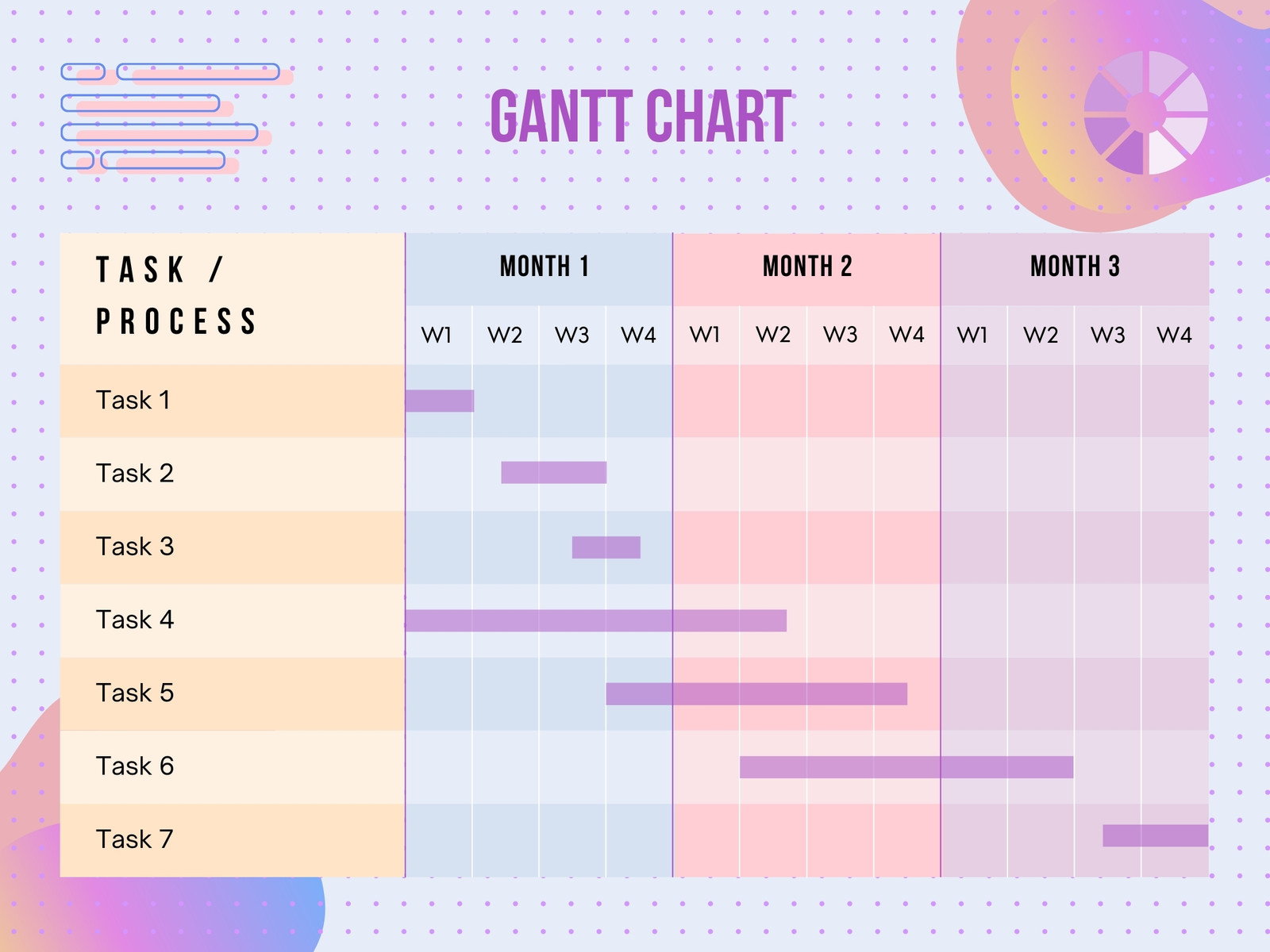 Purple Simple Minimalist Business Gantt Graph
