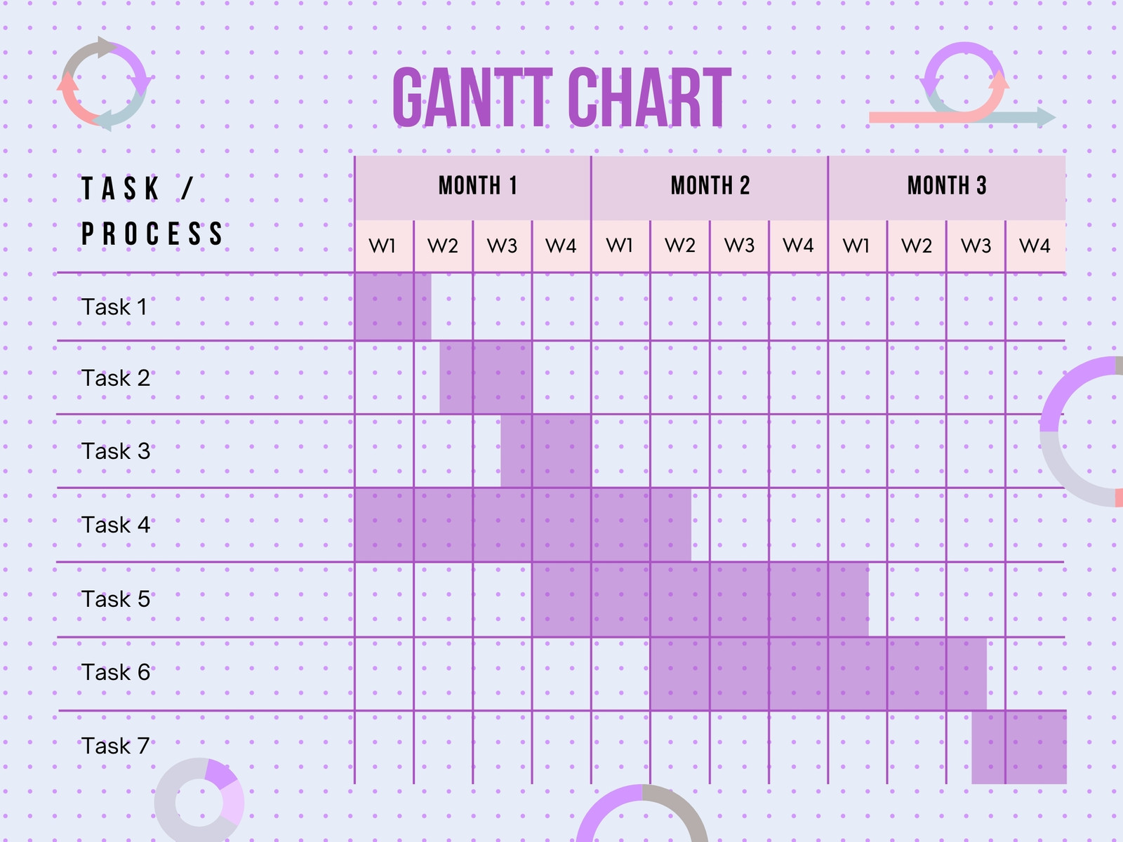 Purple Simple Minimalist Business Gantt Graph