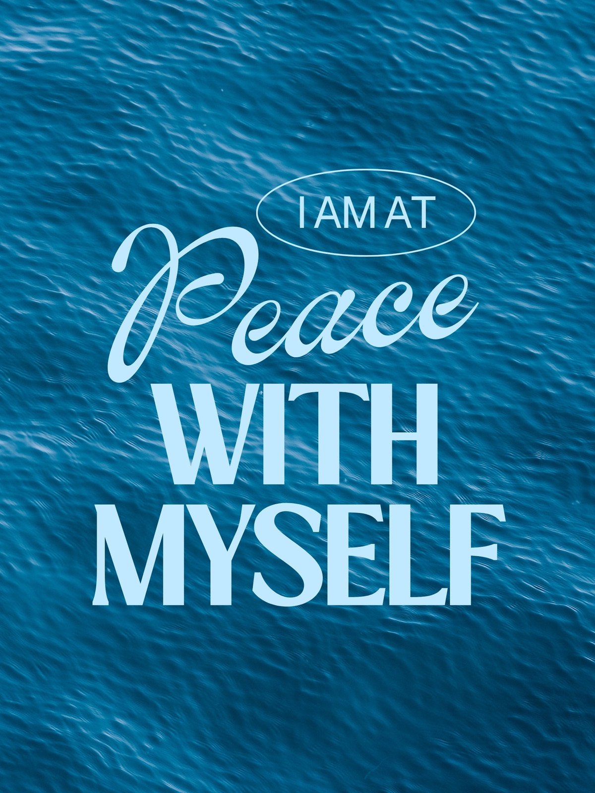 Blue Turquoise Experimental Type Self-love Motivational Poster