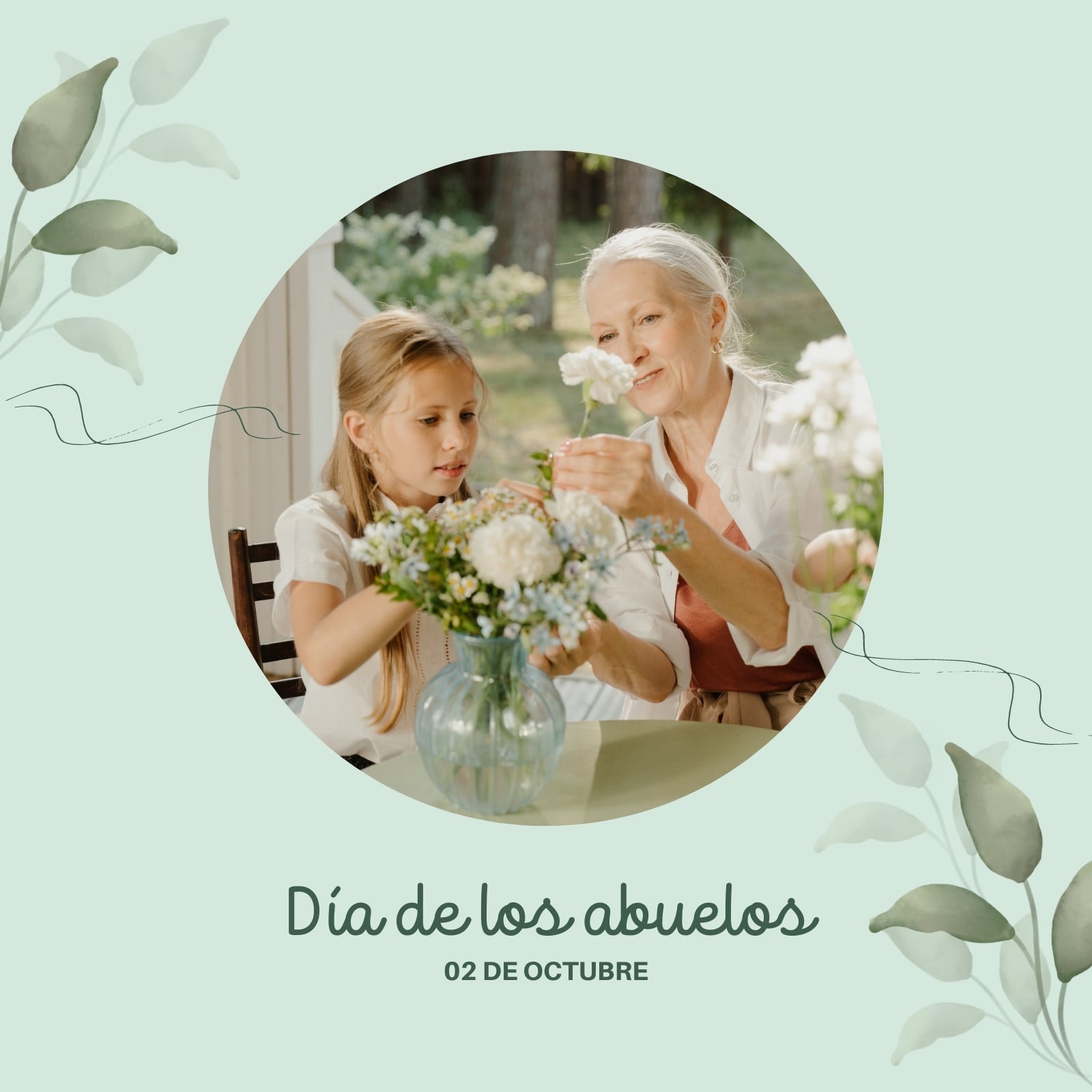 Post para Instagram Día de los Abuelos Delicado Verde