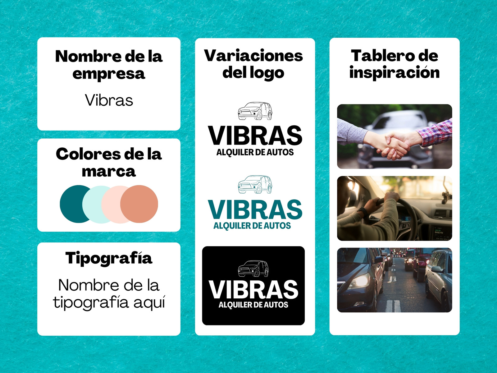 Grafico manual de marca moderno turquesa y blanco