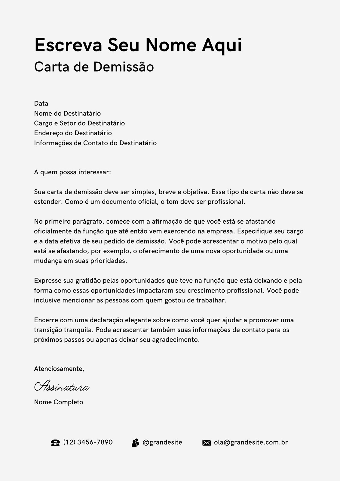 carta de Demissão