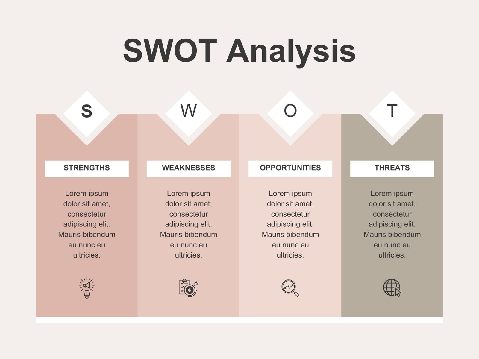 Grey, Brown And Green Modern SWOT Analysis