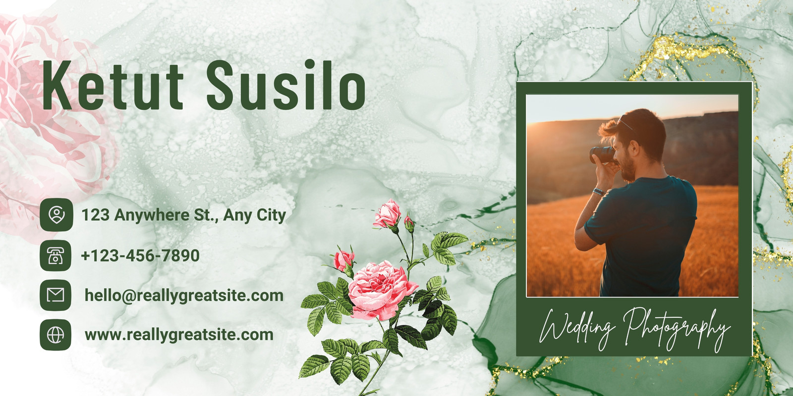 Green Floral Simple Email Signature Green Floral Simple Email Signature