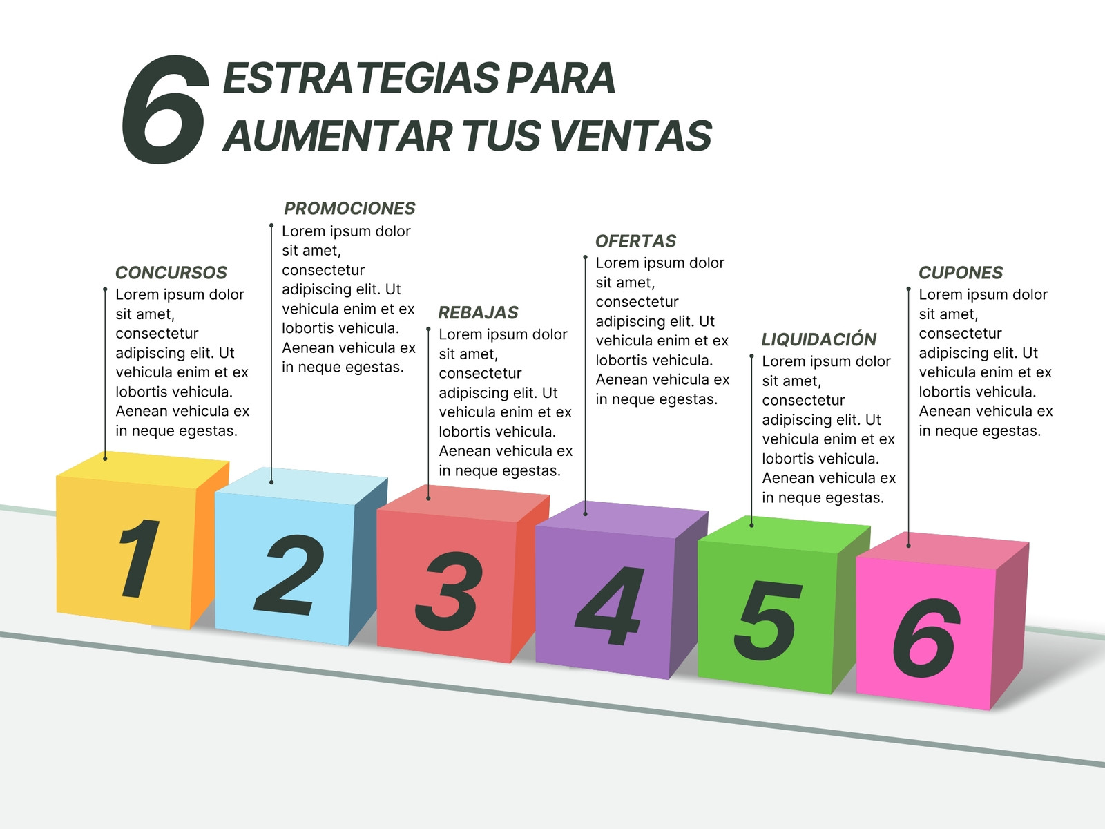 Grafico estrategias y consejos de venta empresarial colorido