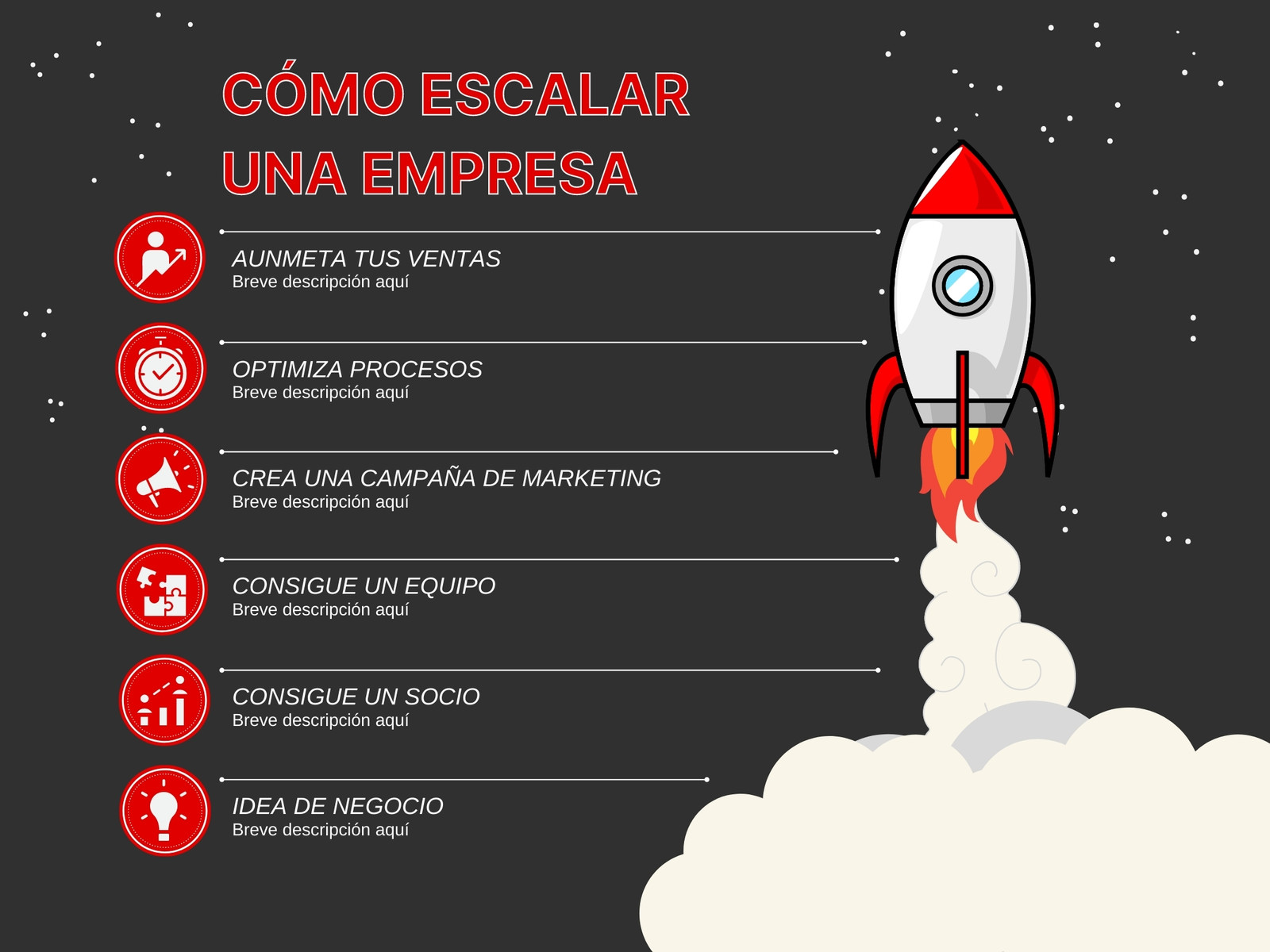 Grafico estrategias empresariales creativo negro