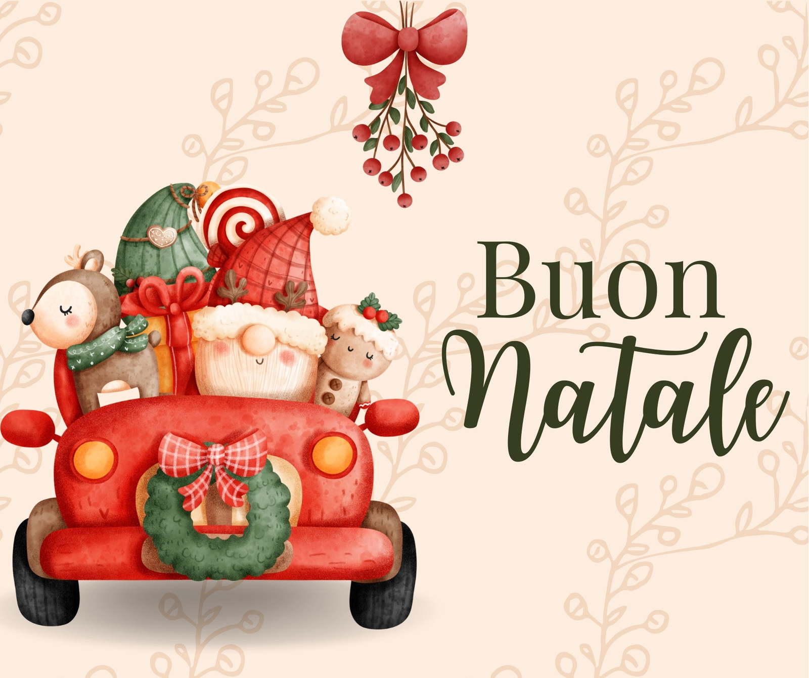 Post Facebook Natale Colorato Rosso Verde