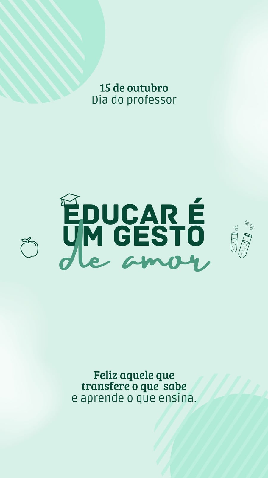 Story do instagram para dia do professor simples verde