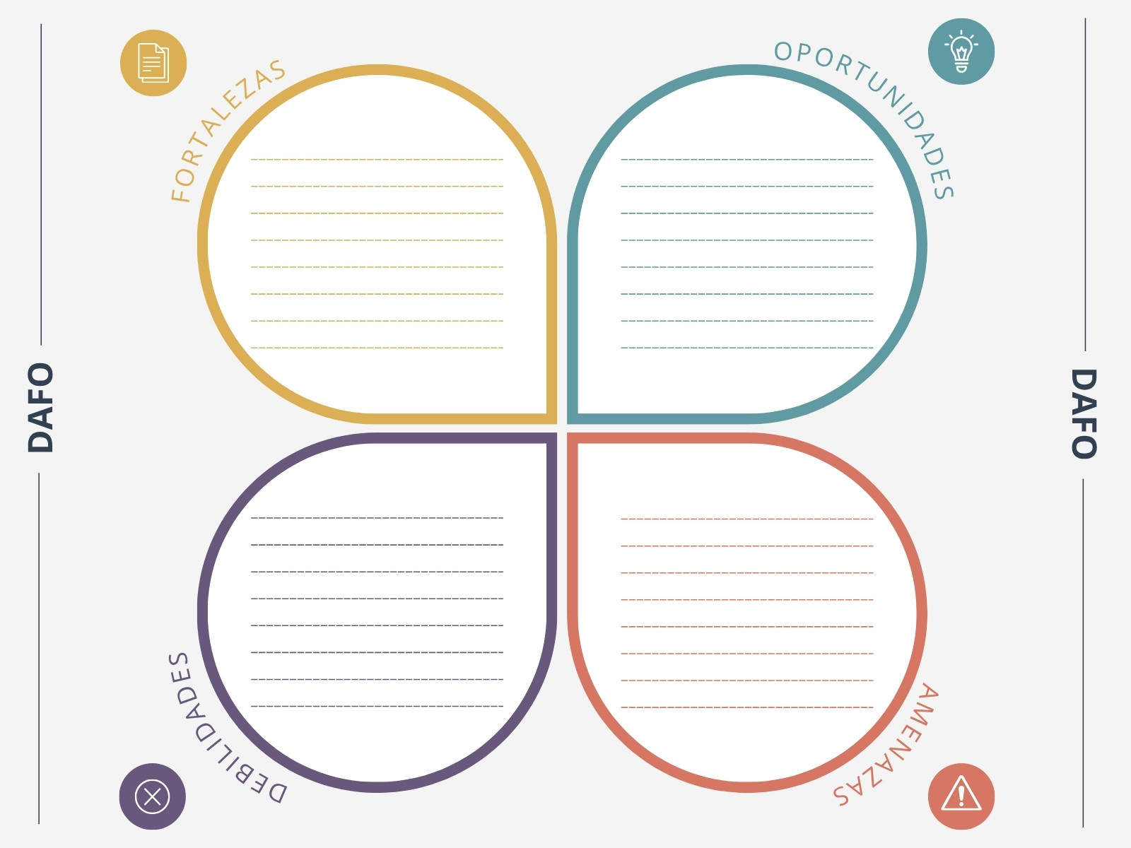 Gráfico Análisis DAFO FODA Profesional Multicolor