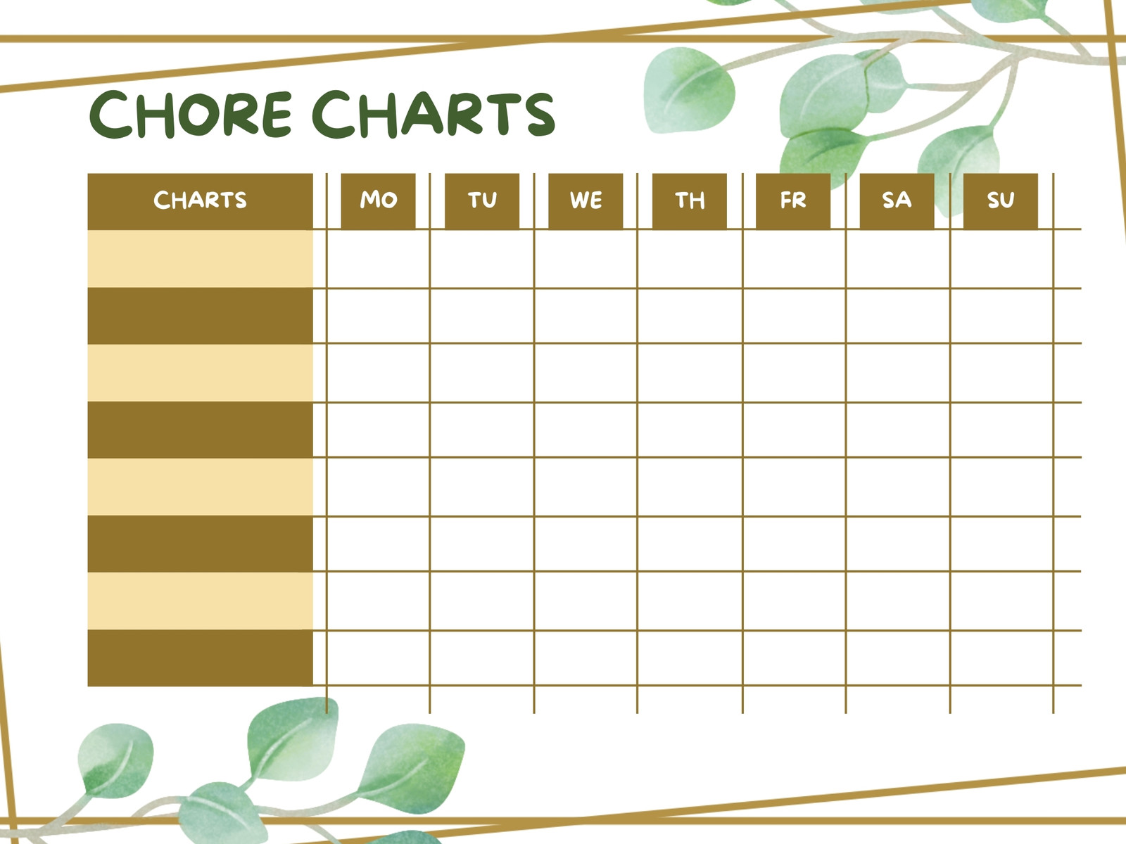 Yellow Modern Chore Chart