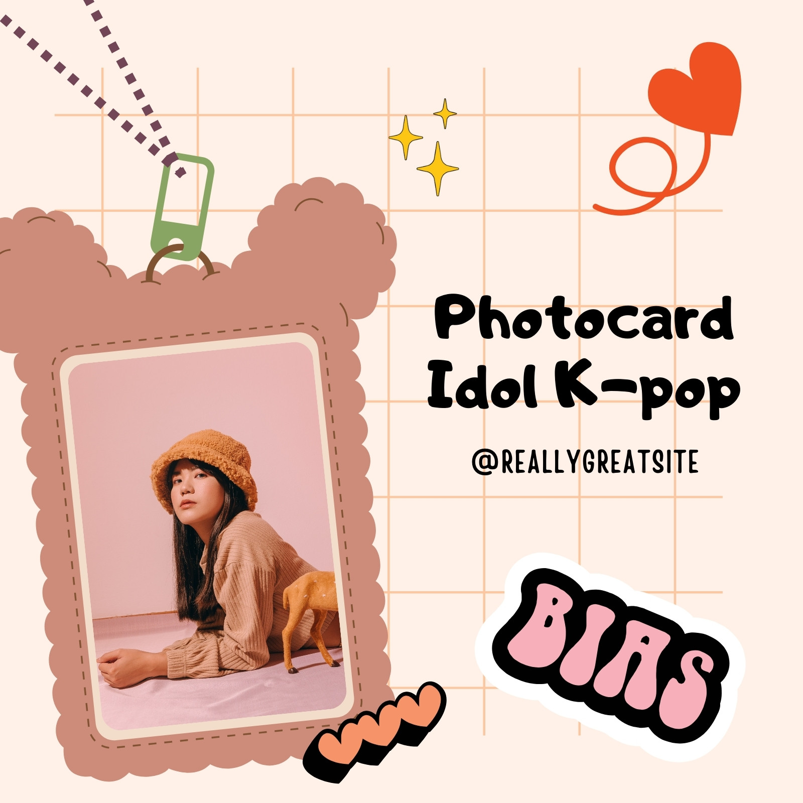 oranye elegan minimalis ilustrasi Photocard Idol K-pop instagram post oranye elegan minimalis ilustrasi Photocard Idol K-pop instagram post