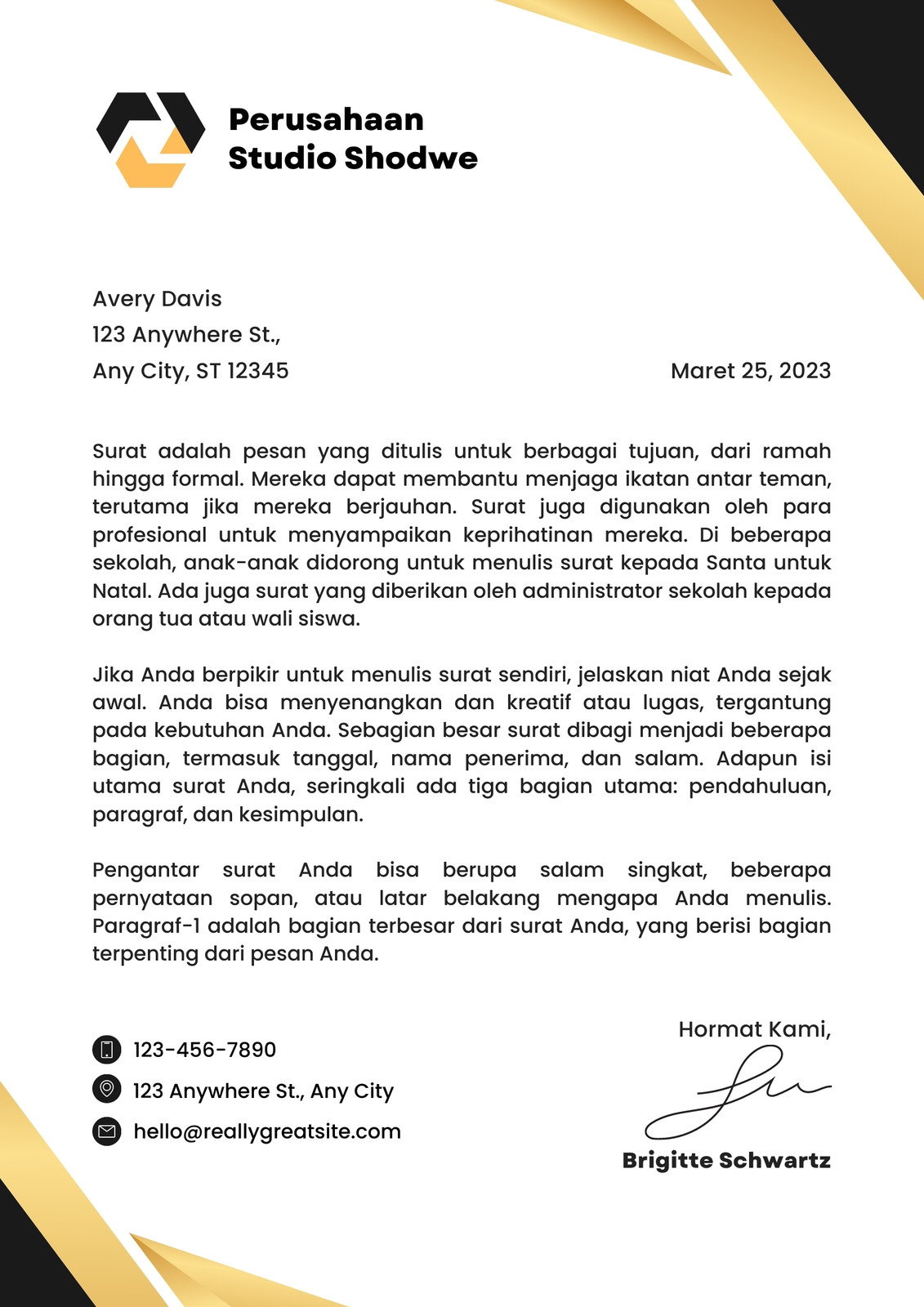 putih minimalist perusahaan letterhead