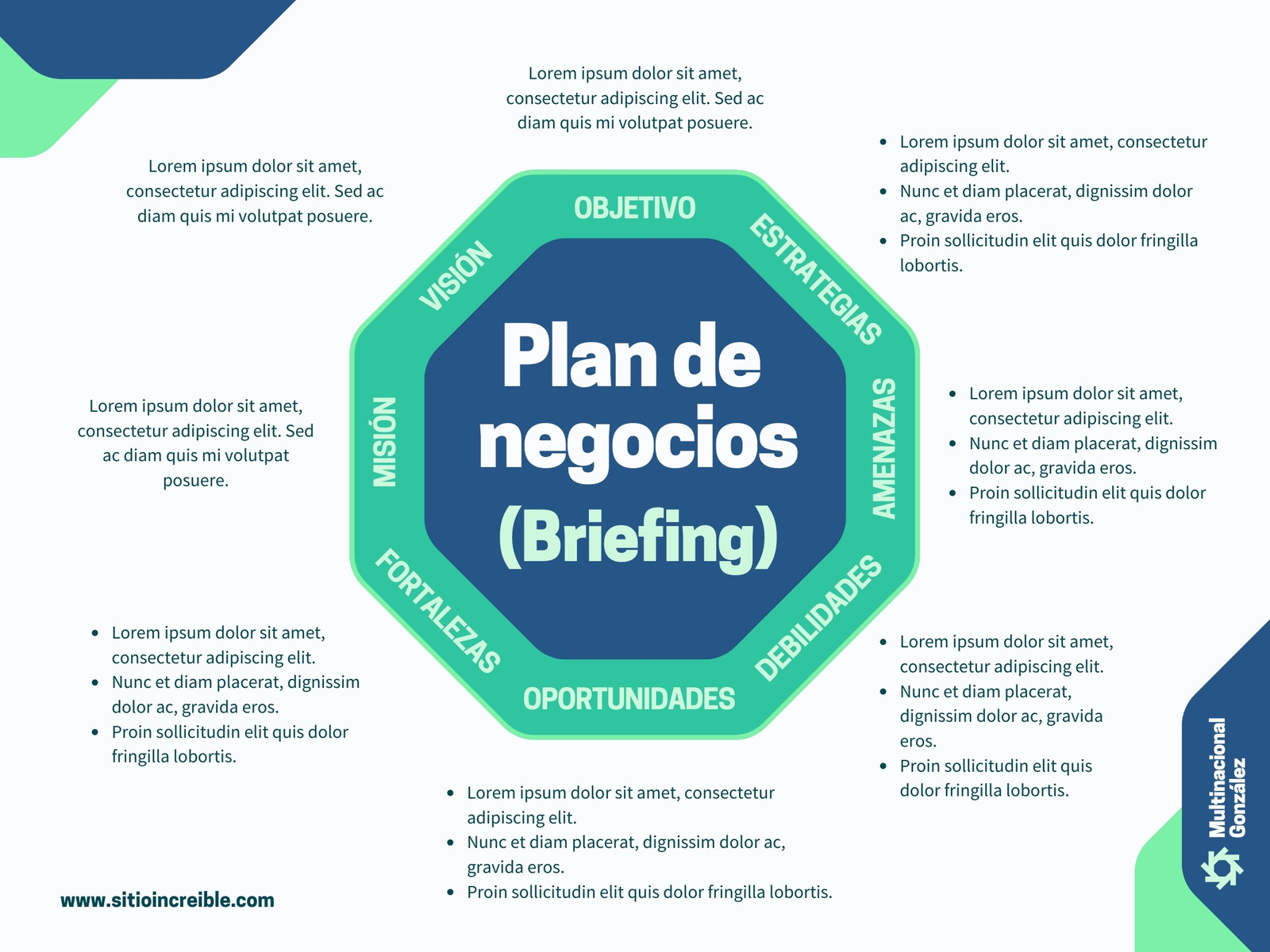 grafica plan de negocios geometrico corporativo azul