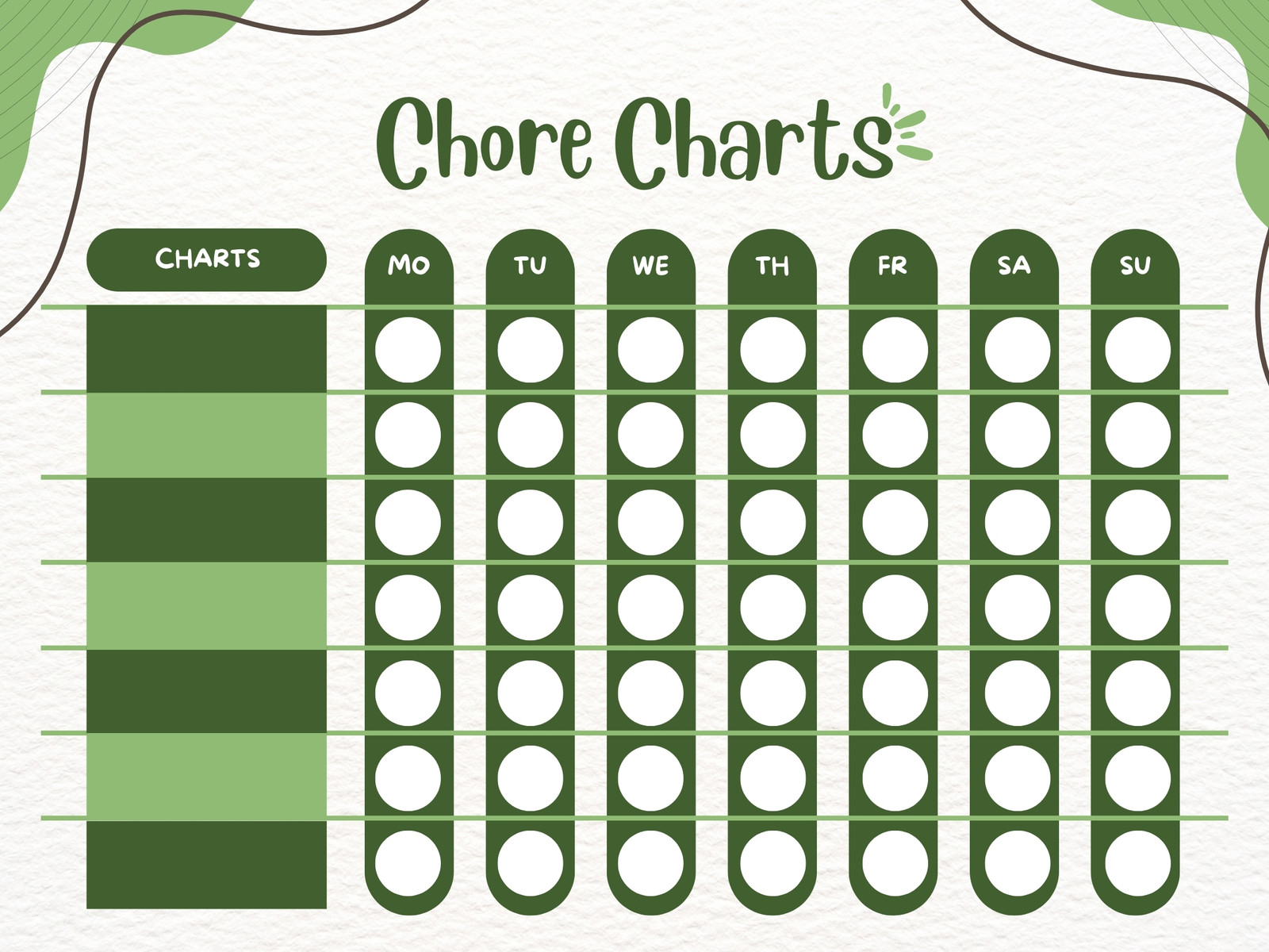 Green Modern Chore Chart