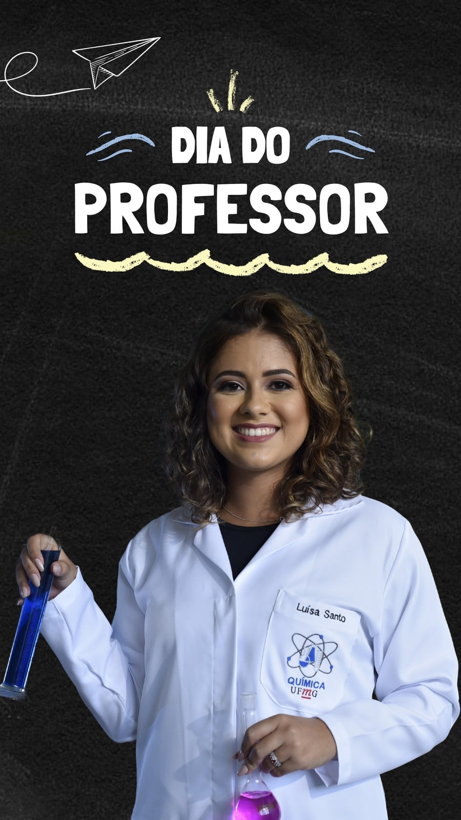 Dia do professor simples preto e colorido Story do instagram