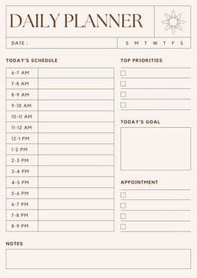 Free and customizable daily templates