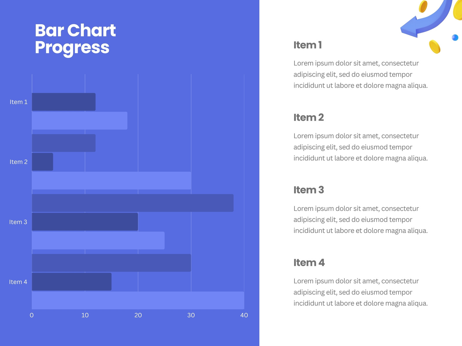 Blue Minimalist Bar Chart Graph