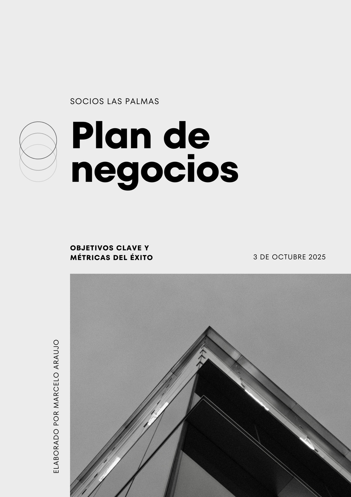 Portada de Plan de Negocios Corporativo Minimalista Gris Pizarra Negro