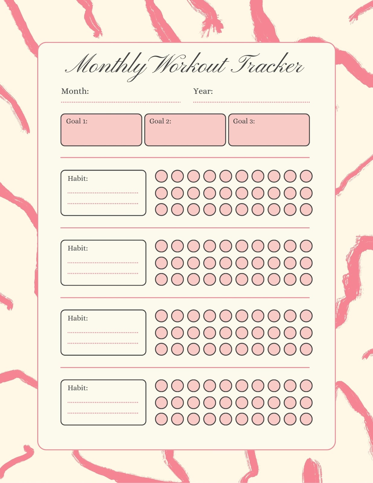 Workout Tracker Examples Page 9 - Free and customizable tracker templates