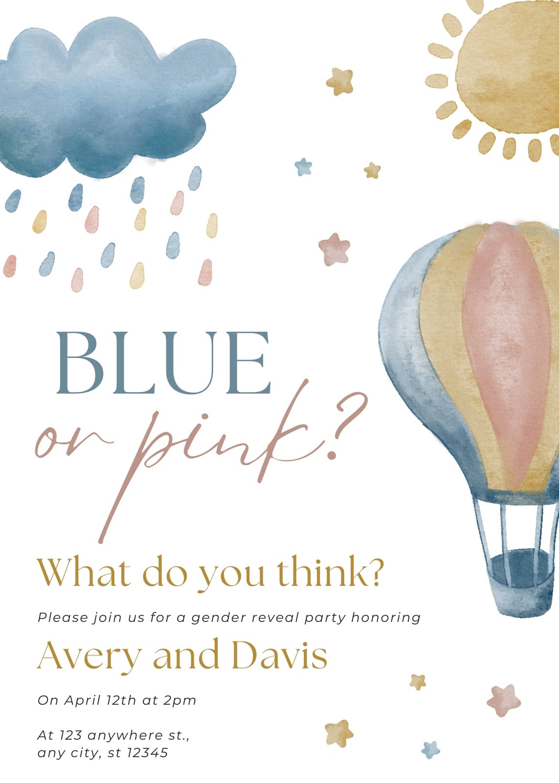 Gender Reveal Invitation Gender Reveal Invitation