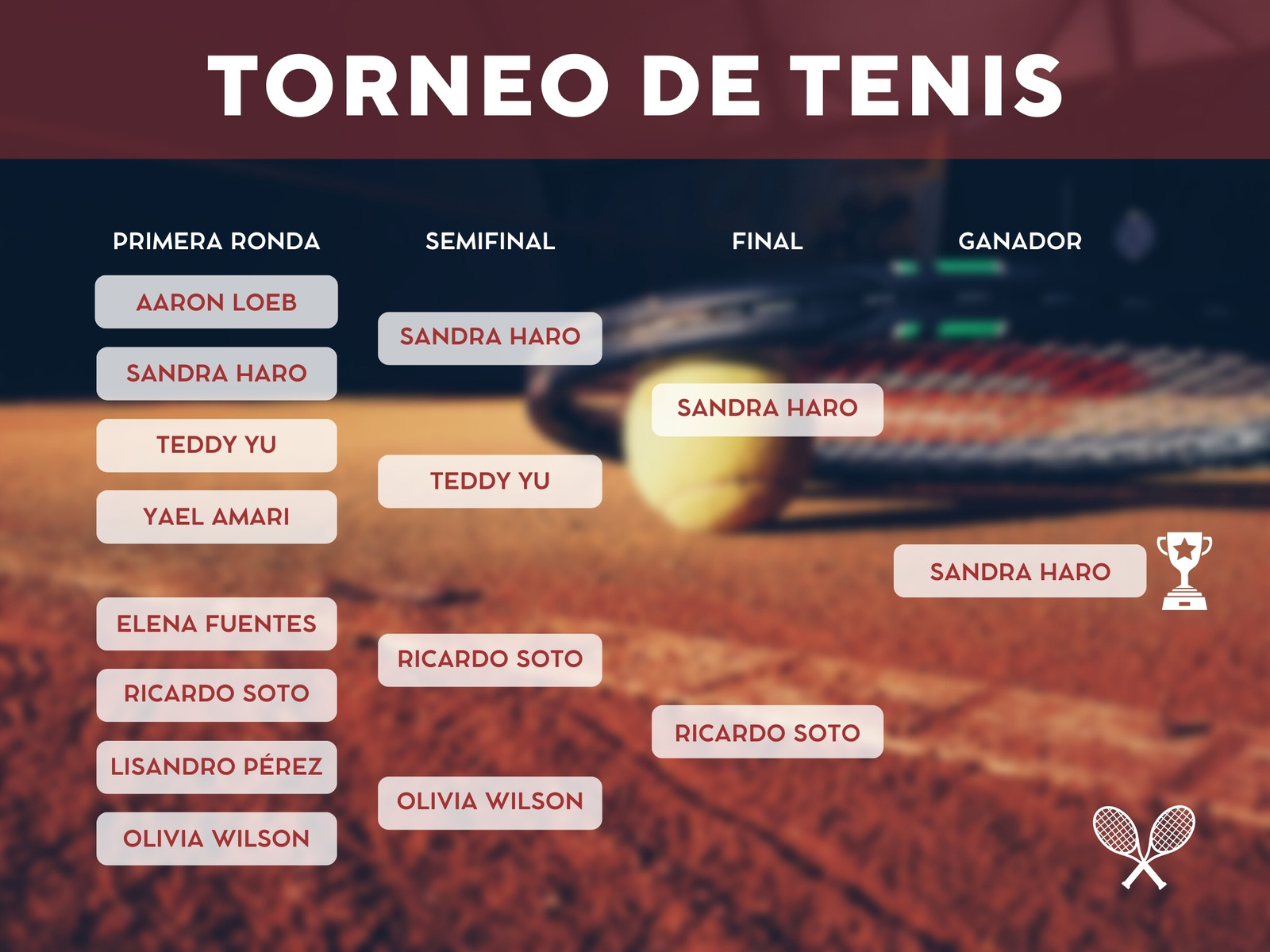 Gráfico sistema de competición campeonato de tenis moderno fotográfico 