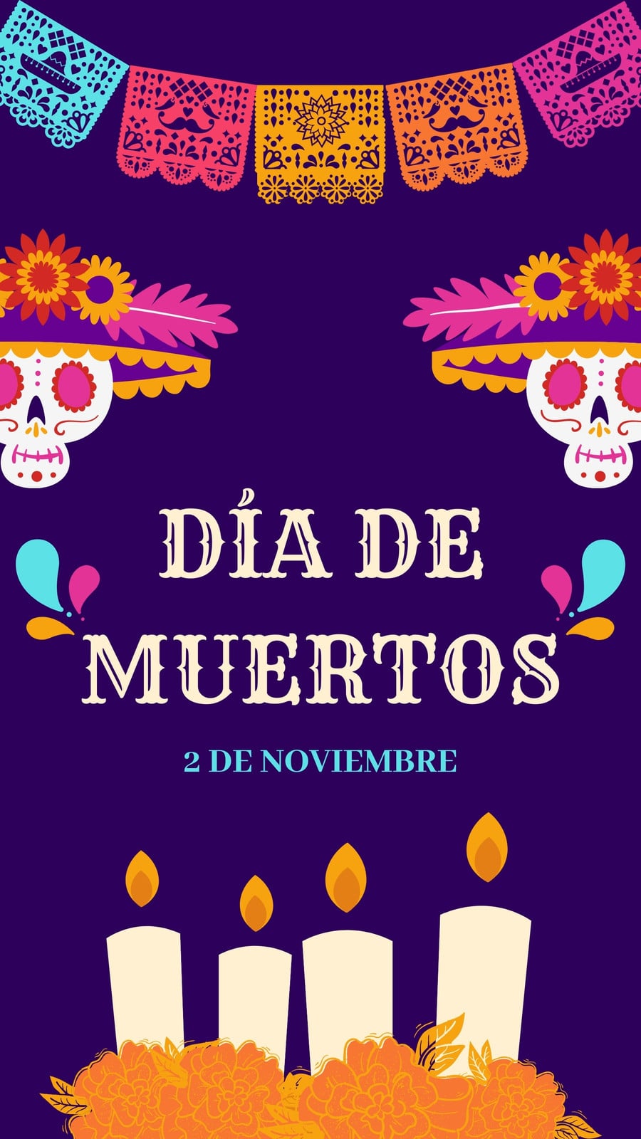 Historia de Instagram - Día de Muertos - Colorida y amarilla