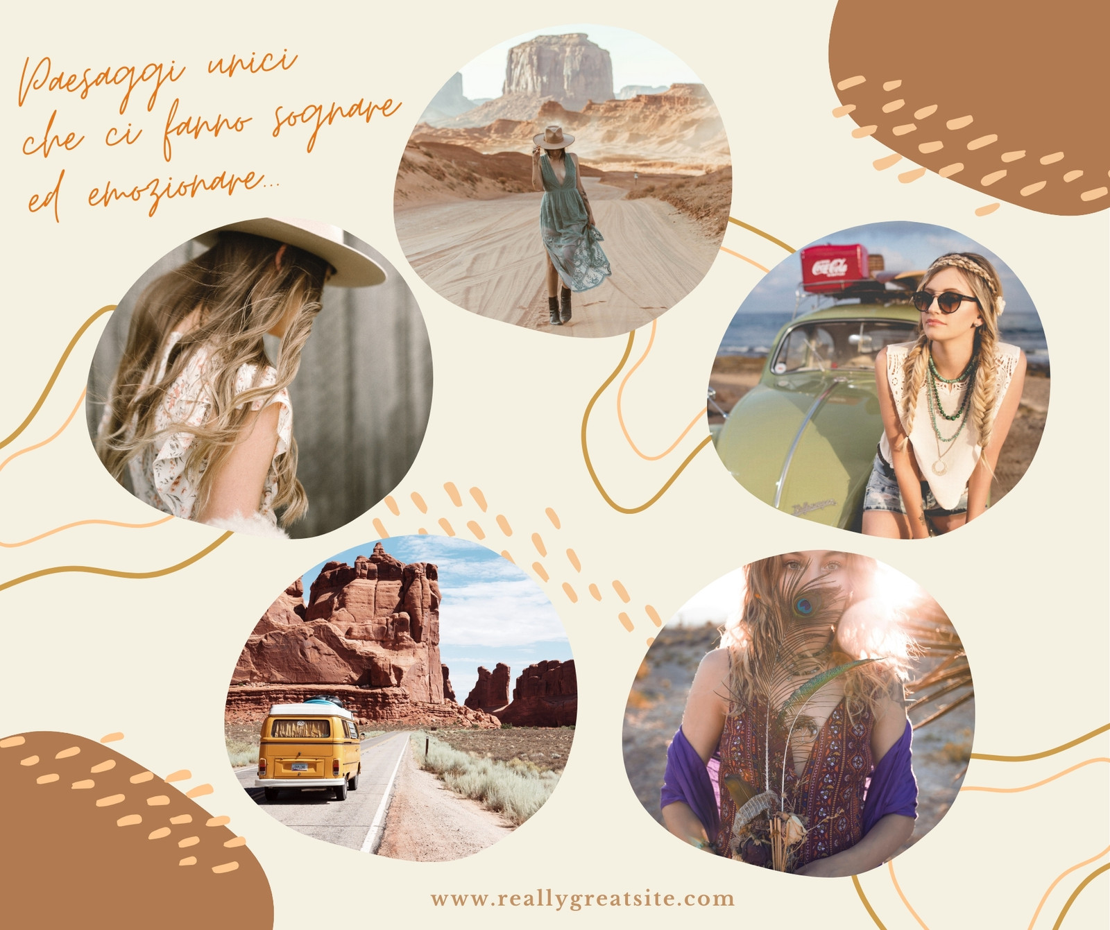 Beige Marrone Astratto Decorativo Composizione Macchie Facebook Post