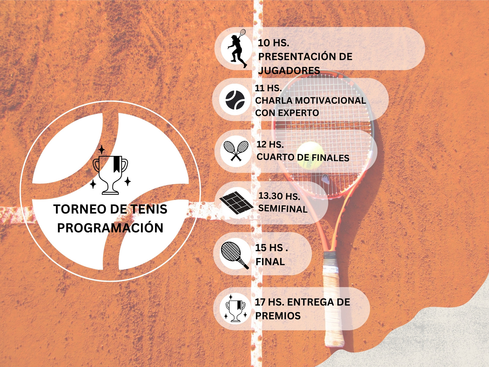 torneo de tenis gráfico programación torneo de tenis 