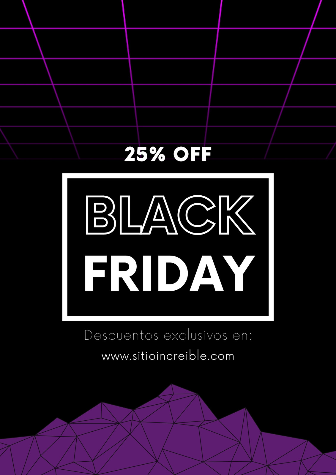 Póster Black Friday Geométrico Negro