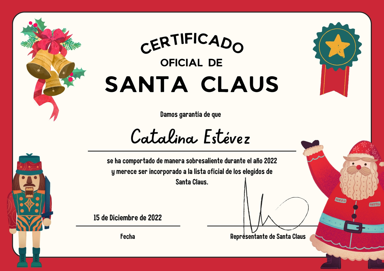Diploma personalizado de buen comportamiento de Papá Noel (Descarga digital) - España Diploma personalizado de buen comportamiento de Papá Noel (Descarga digital) - España