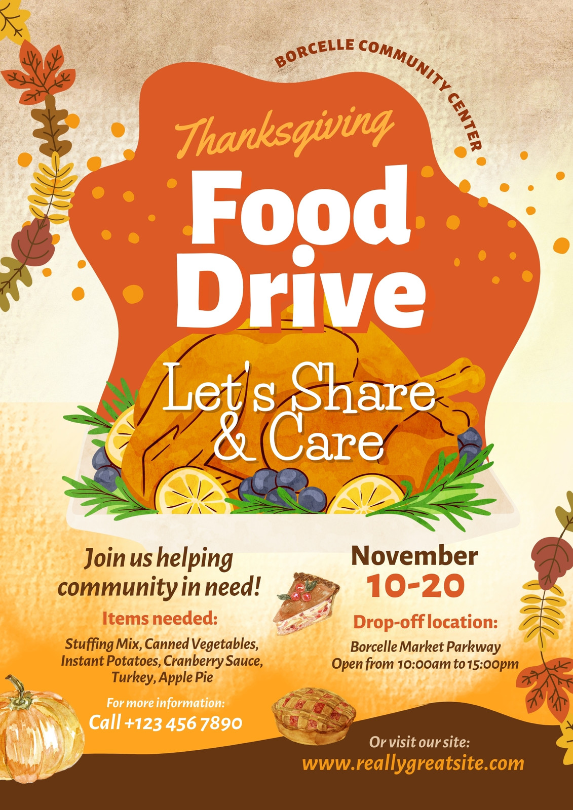 Thanksgiving Food Drive Flyer