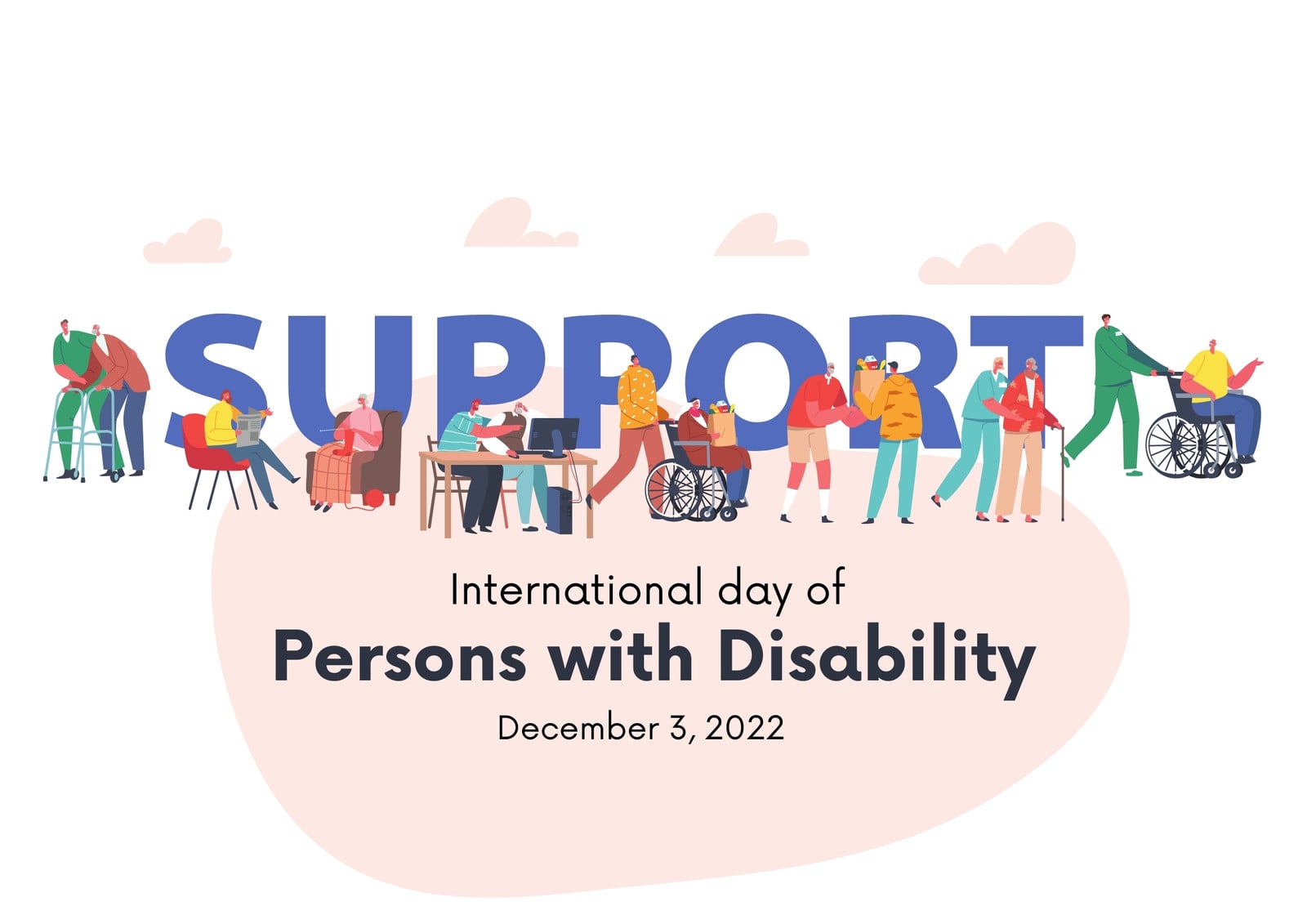 Blue Beige Colorful Modern International Day of Persons With Disability Poster