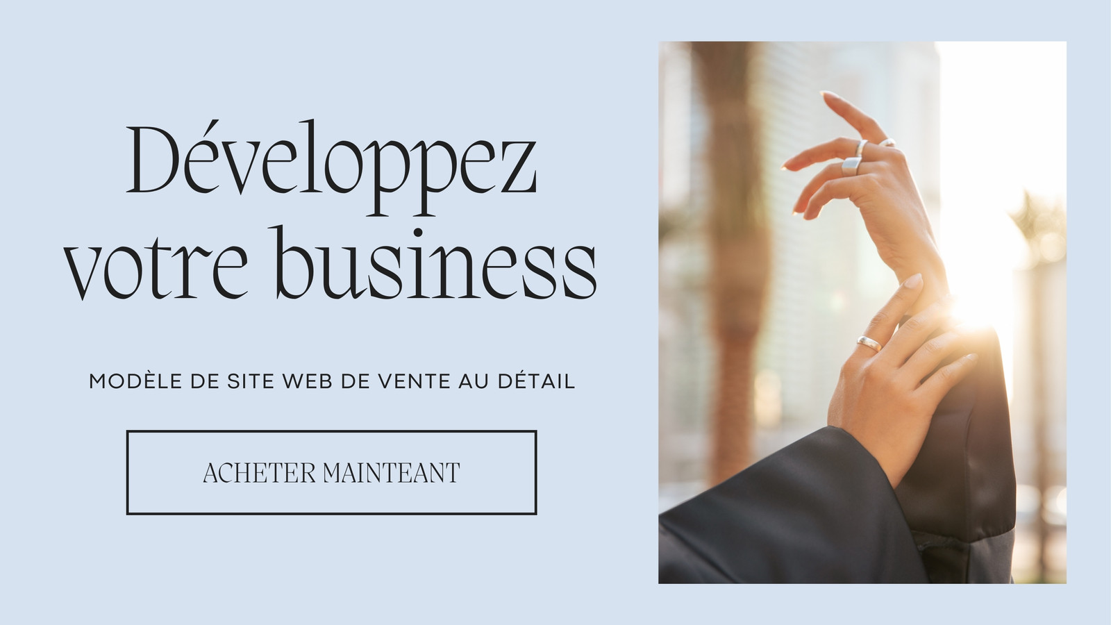 Site Web de Vente au Détail Mode Bleu Clair Blanc