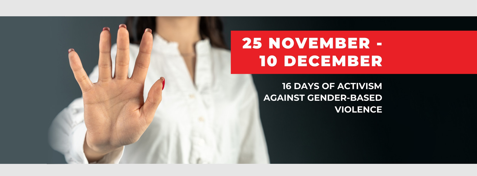 Black Red Elimination of Violence Against Women Facebook Cover