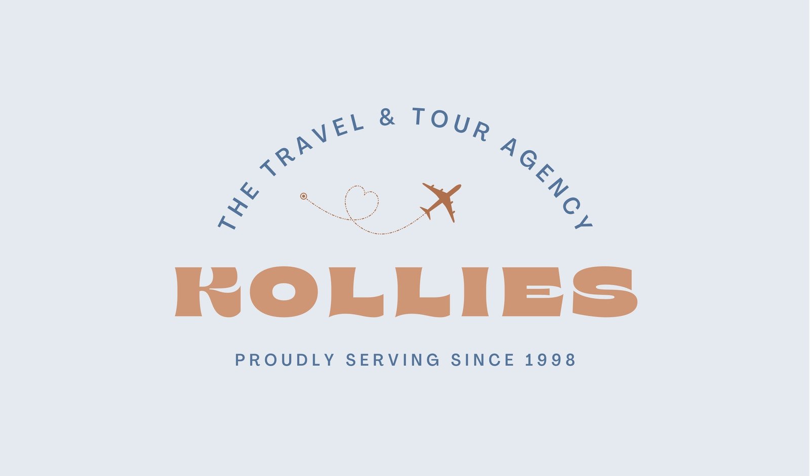 Blue and Beige Bold Modern Travel Agency Business Card