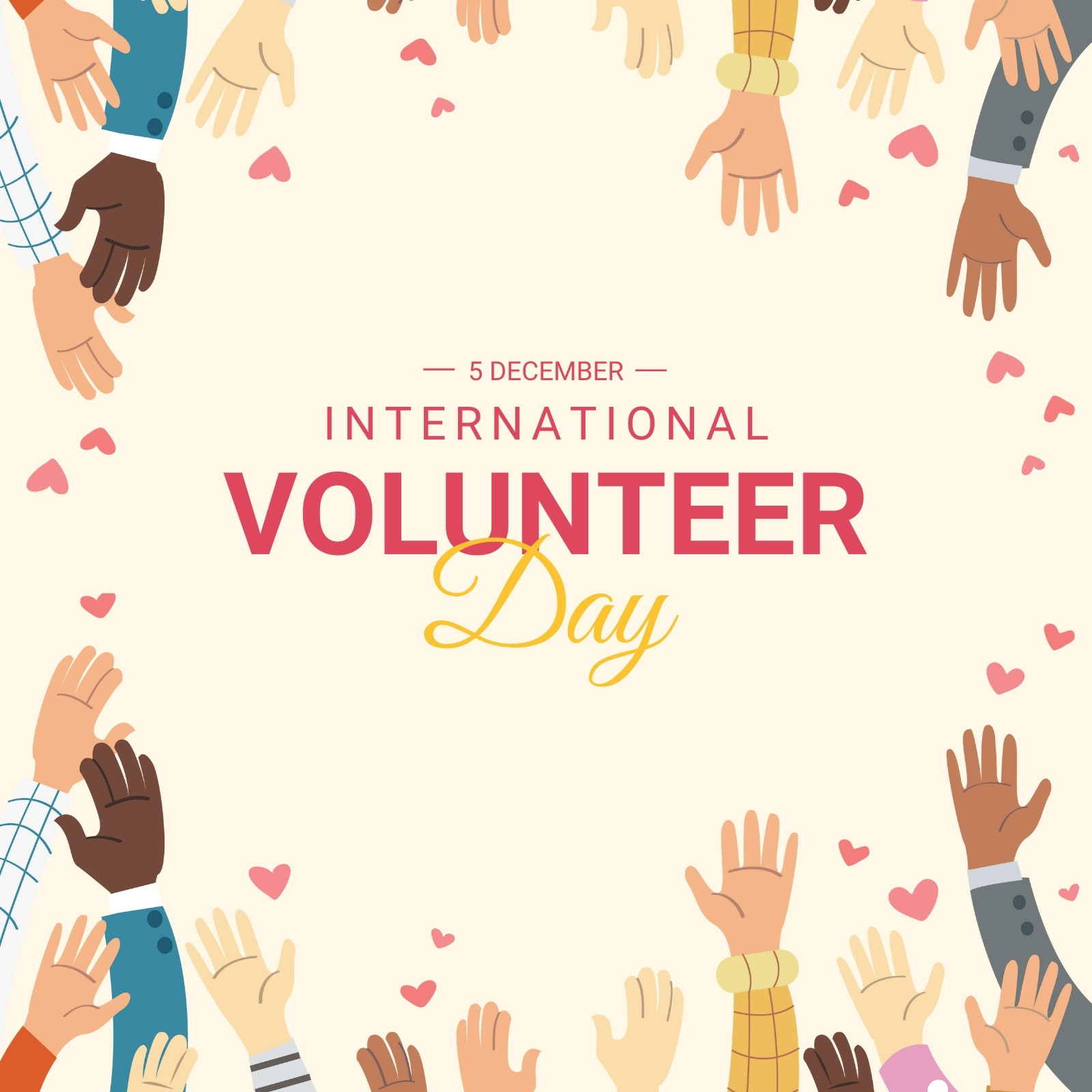Colorful Illustration International Volunteer Day Instagram Post