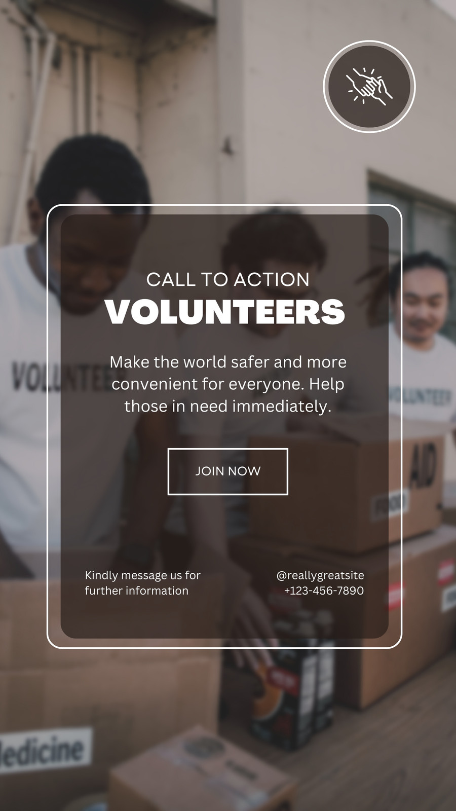 Black White Photocentric Call To Action Volunteer Instagram Story