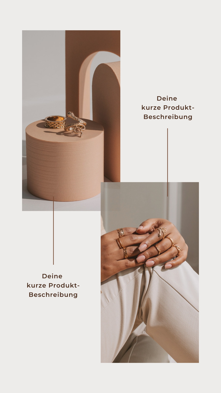 Creme Braun Minimalist Produkt Schmuck Instagram Story