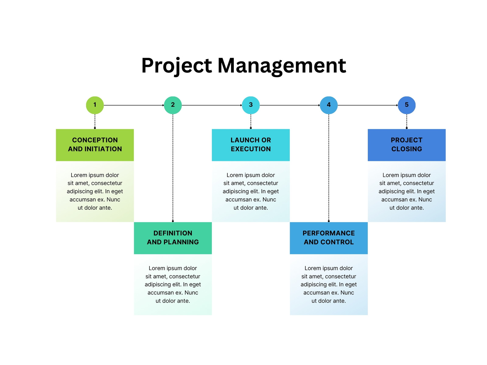 Modern Project Management Infographic Steps Graph