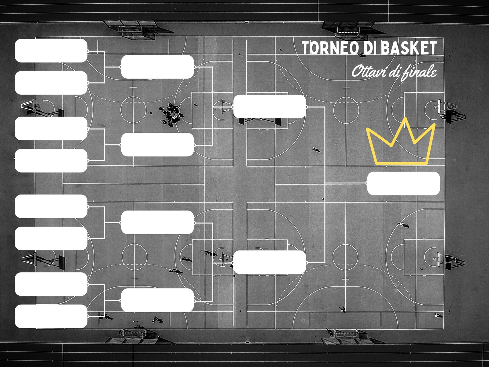 Grafico Ottavi di Finale Torneo di Basket Foto Bianco Nero