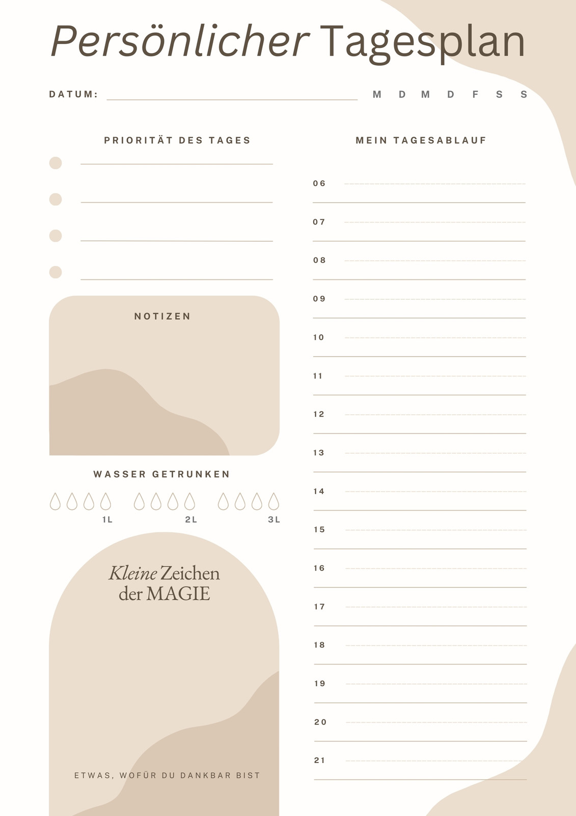 Creme Beige Braun Boho Tagesplanner Planer Dankbarkeit Creme Beige Braun Boho Tagesplanner Planer Dankbarkeit