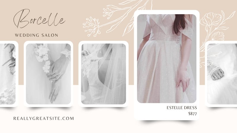 Elegant Modern Animated Salon Advertising Wedding Video Facebook Post Canva template, beige
