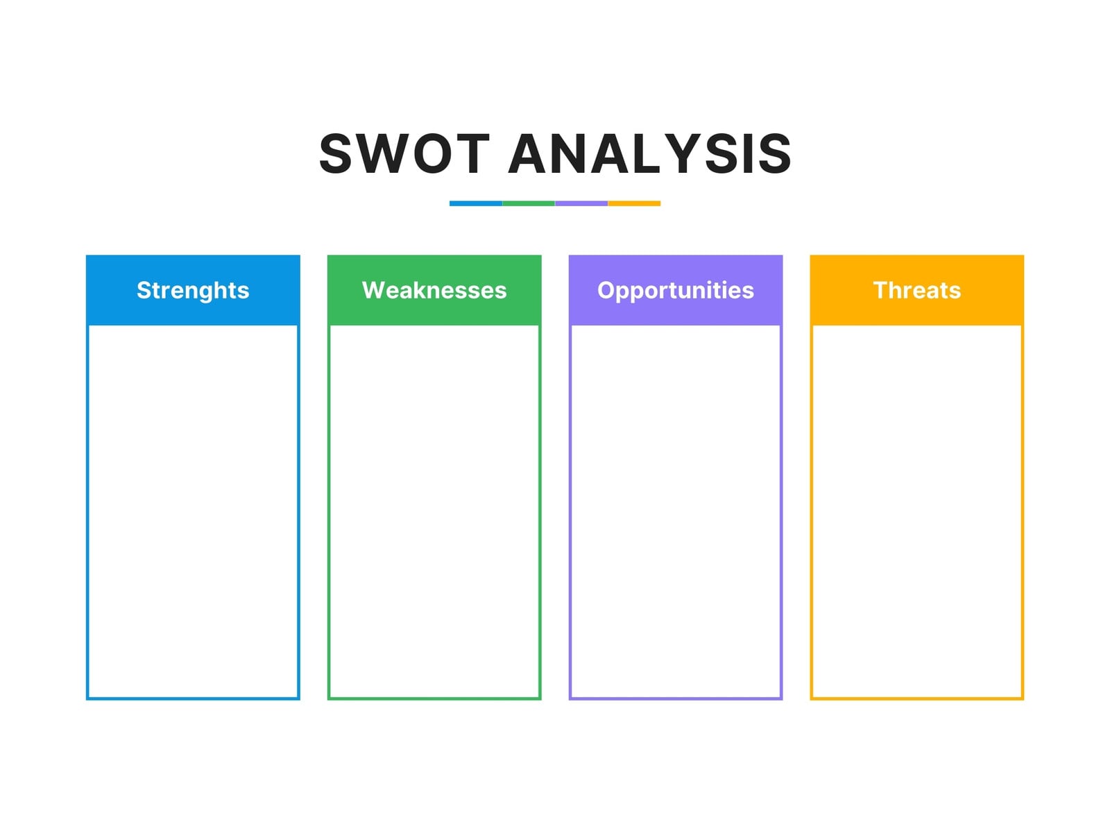 Modern Clean Table Business SWOT Analysis Graph