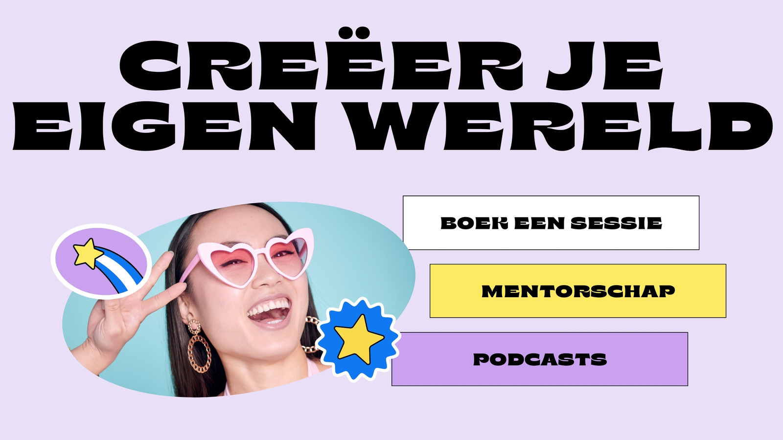 Pastel paars zwart geel blogger bio link website