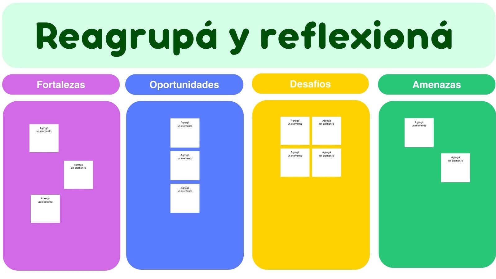 Verde Violeta Azul Bloques de Color Espaciados Planificación Análisis Foda Pizarrón