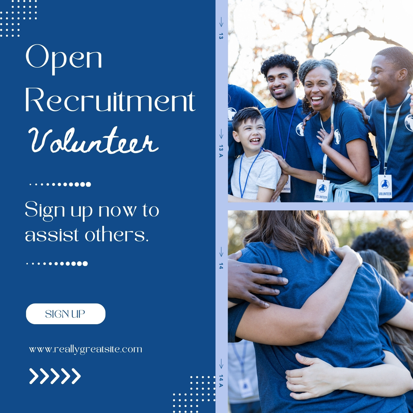 Blue Modern Volunteer Recruitment Instagram Post