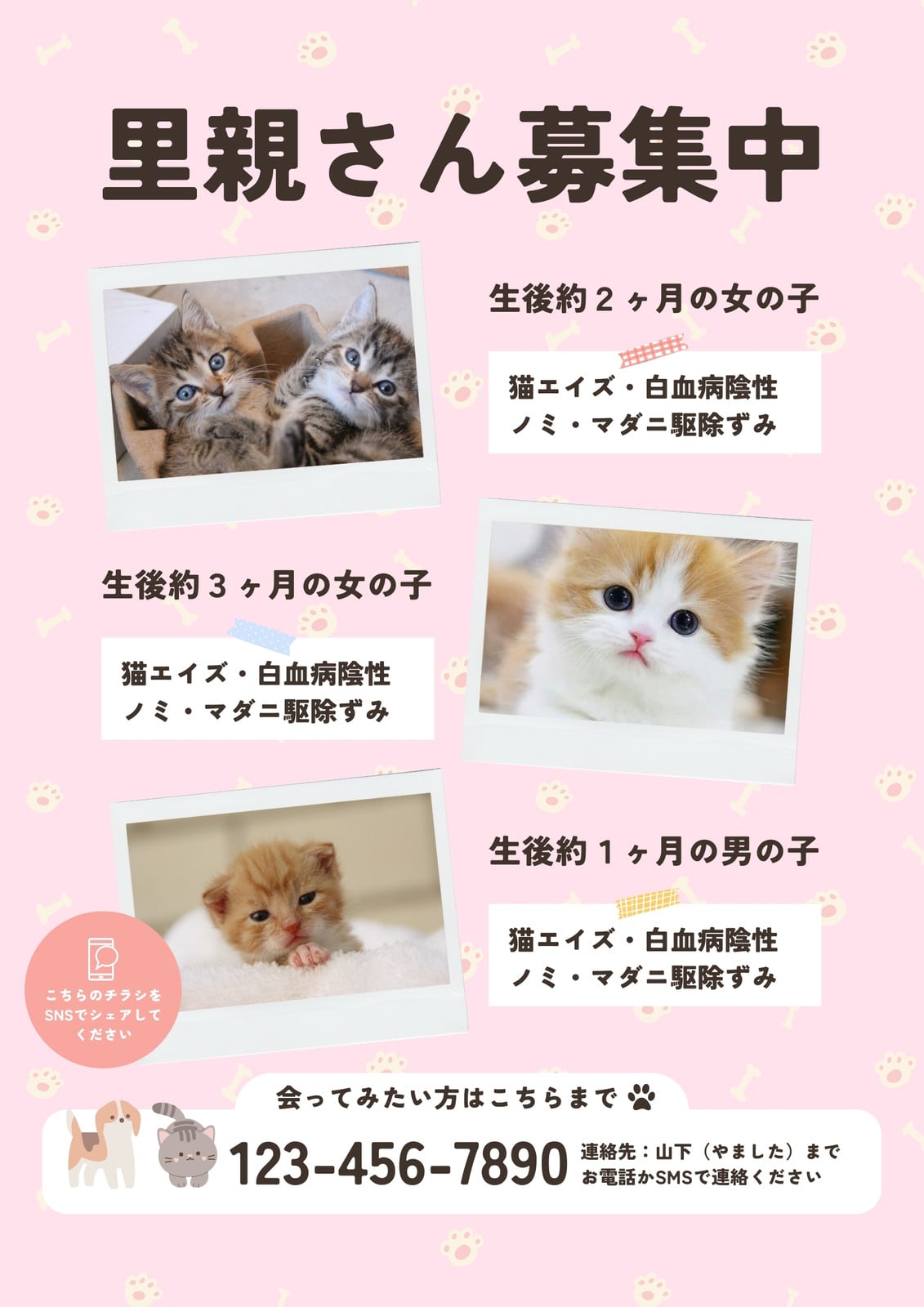 里親募集無料テンプレートデザイン。イラストや画像付きも豊富 - Canva